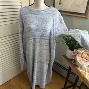 SOFTIES Dress Womens 2X Blue Heathered Marshmallow Midi Lounge Sleep Cozy